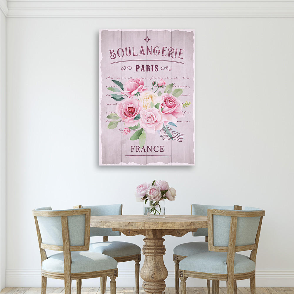 WANDBILD vintage rosenstrauß - Pink, Textil (40/60cm) - Feeby