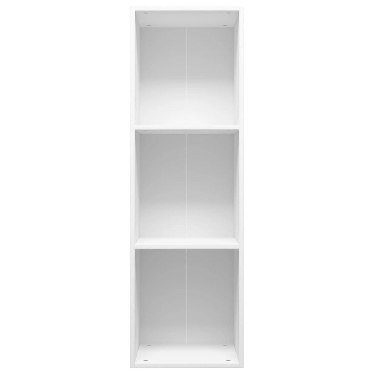 BÜCHERREGAL mit 3 Fächern 36/30/114 cm aus Holzwerkstoff Weiß - Weiß, Holz (36/114/30cm) - vidaXL