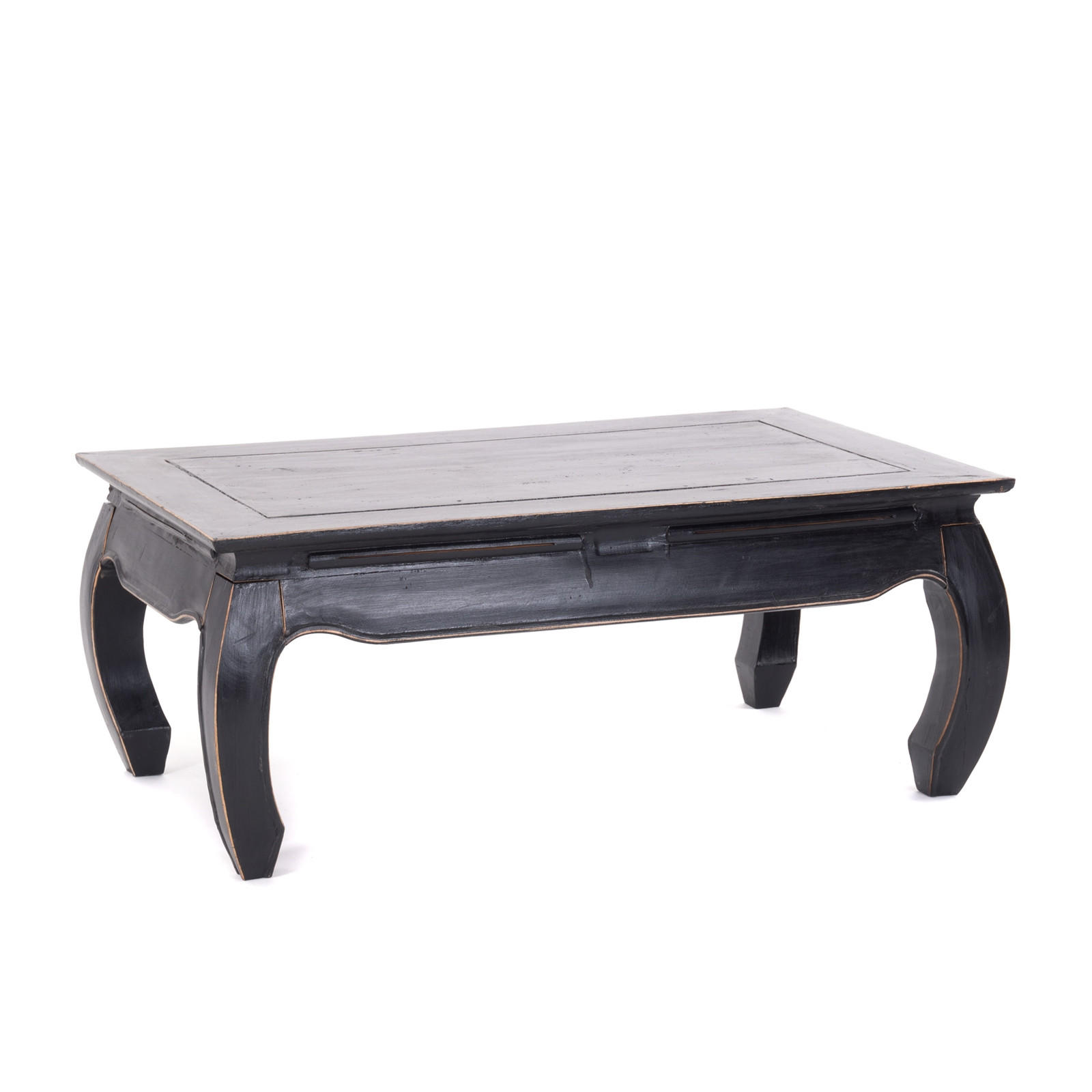 OPIUMTISCH EAST 100 Mahagoni Recyclingholz massiv 09 voodoo - schwarz - Schwarz, Holz (60/100/41cm) - DESIGN DELIGHTS