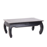 OPIUMTISCH EAST 100 Mahagoni Recyclingholz massiv 09 voodoo - schwarz - Schwarz, Holz (60/100/41cm) - DESIGN DELIGHTS