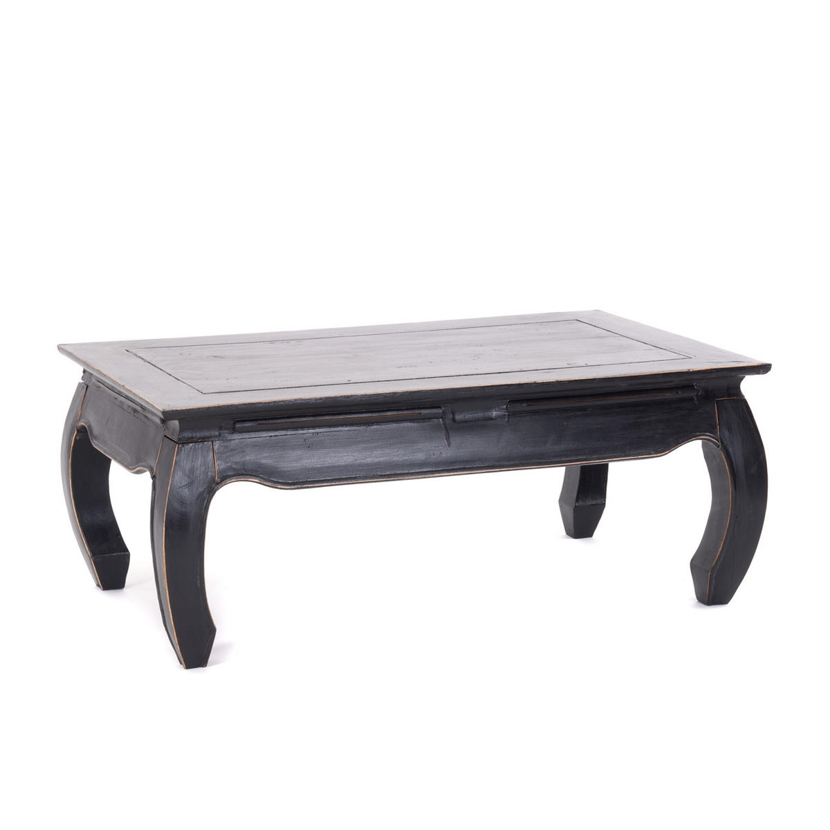 OPIUMTISCH EAST 100 Mahagoni Recyclingholz massiv 09 voodoo - schwarz - Schwarz, Holz (60/100/41cm) - DESIGN DELIGHTS