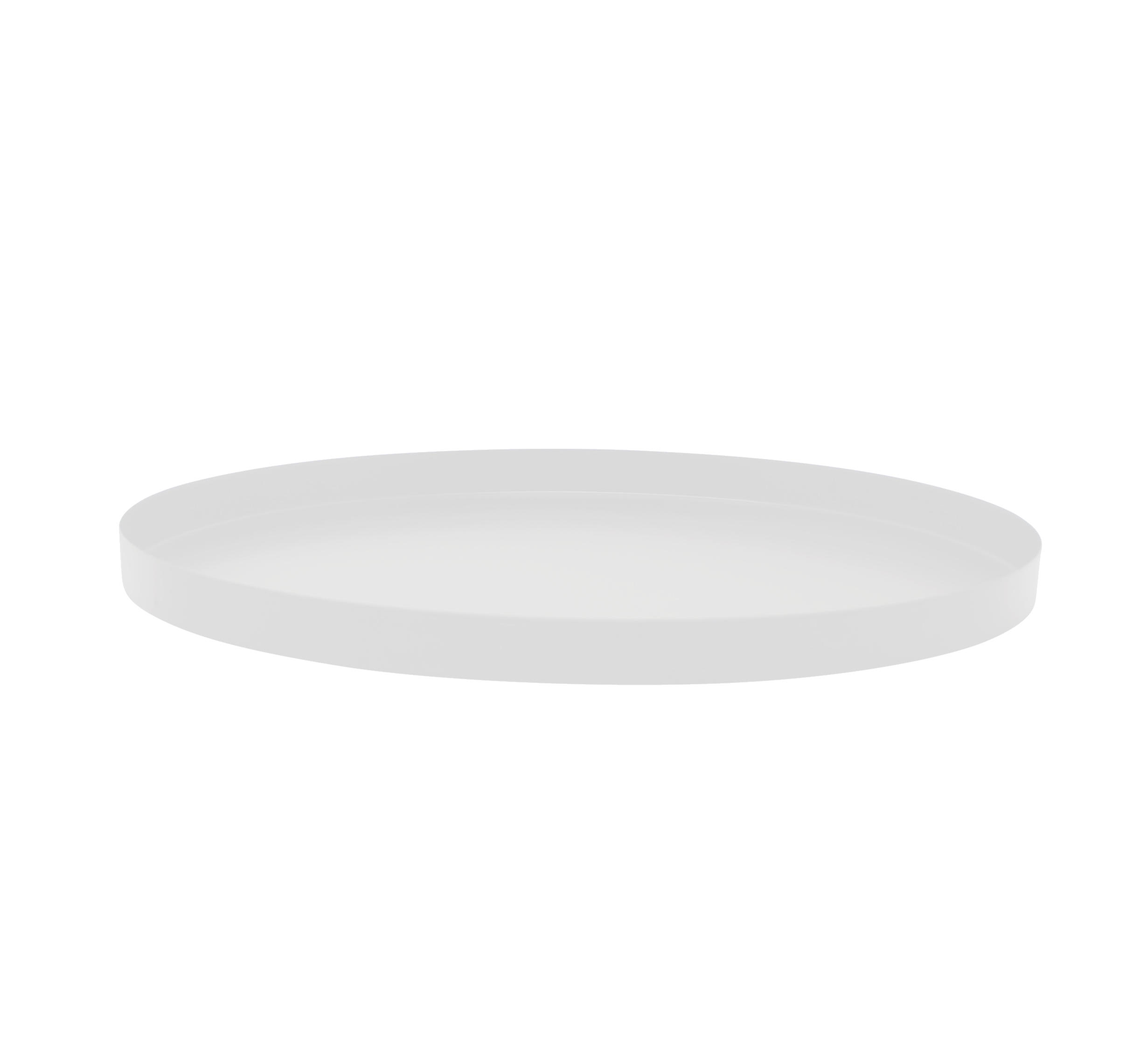 DEKOTABLETT Levi rund aus Eisen in Weiß Ø34 cm - Weiß, Metall (2cm) - LaLe Living