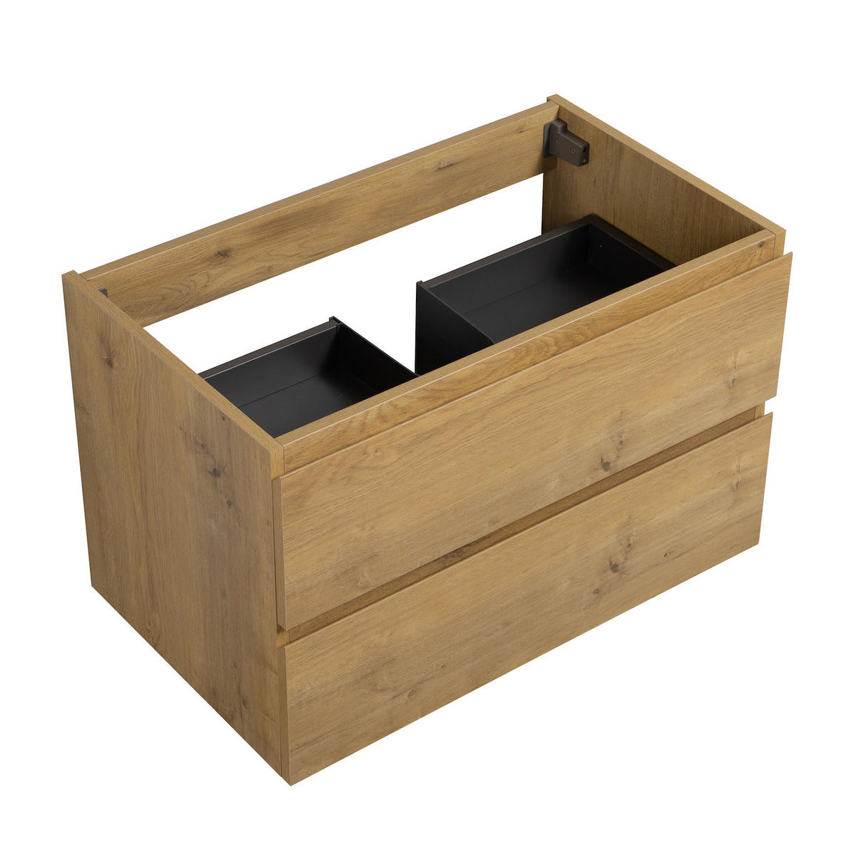 WASCHBECKENUNTERSCHRANK Angela 2 Schubladen Eiche - 80 x 48 x 50 cm - Eichefarben, Holz (80/50/48cm) - Badplaats
