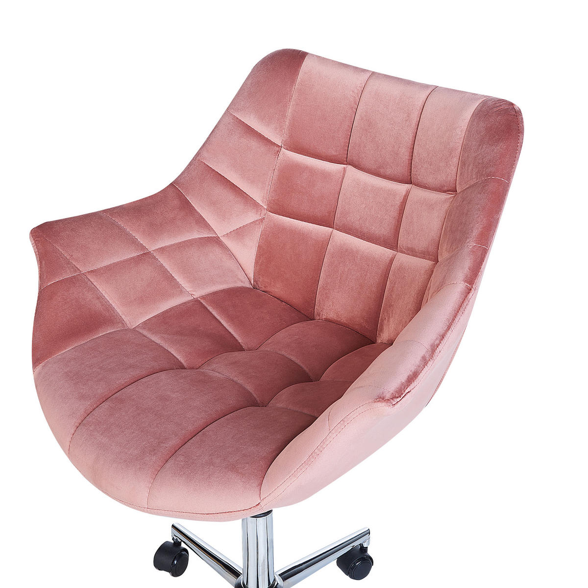 BÜROSTUHL Samtstoff Rosa Labelle - Pink, Textil/Metall (62/83/62cm) - Beliani