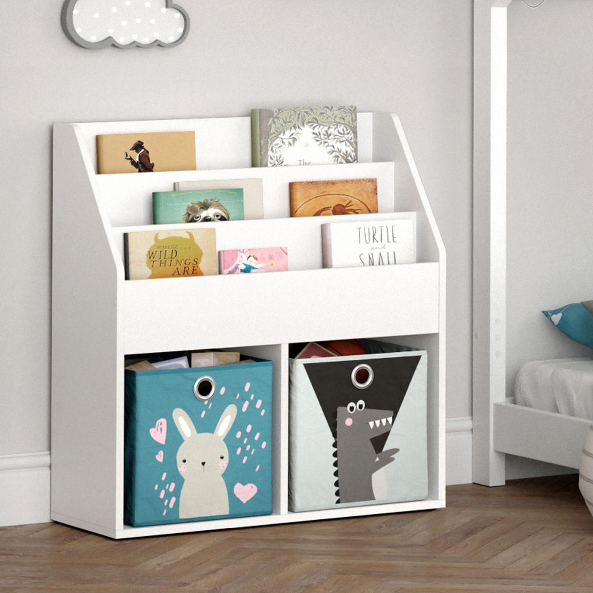 KINDERREGAL Luigi Weiß 72 x 79 cm Ohne Faltboxen - Weiß, Holzwerkstoff (72/79/30.7cm) - Vicco