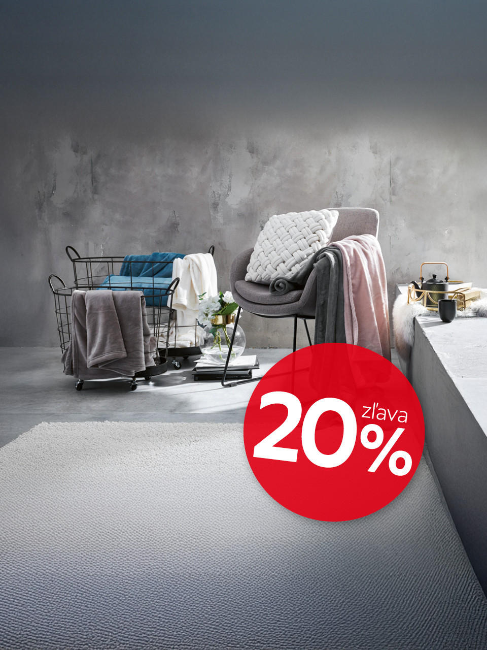 zľava 20 % na bytové doplnky