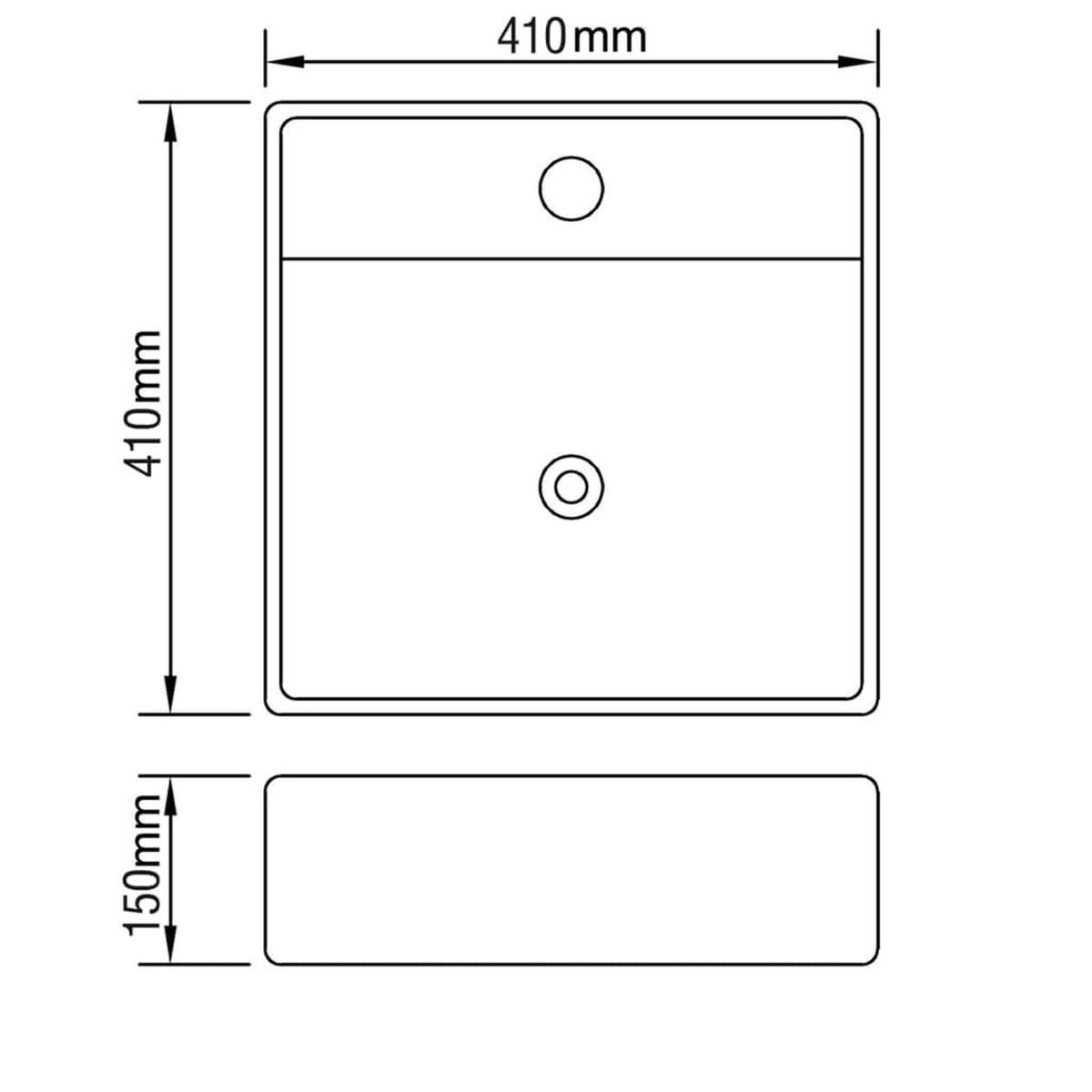 WASCHBECKEN Kowalski 41/41/15 cm - Weiß, Keramik (41/15/41cm) - Nettlife