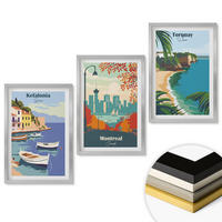WANDBILDER 3er Set - 40x60 cm Silberner Rahmen - Stadtansichten aus Griechenland, Kanada und Australien - Silberfarben, Kunststoff (40/60cm) - ArtPrintCave