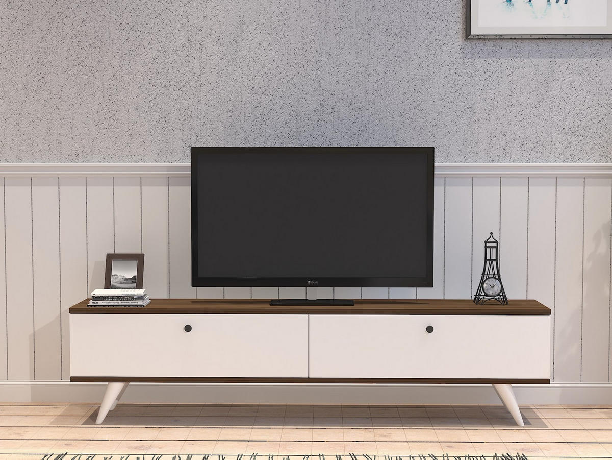 TV-MÖBEL Parlak Weiß - Weiß, Holz (160/35/25cm) - Habitat Garten