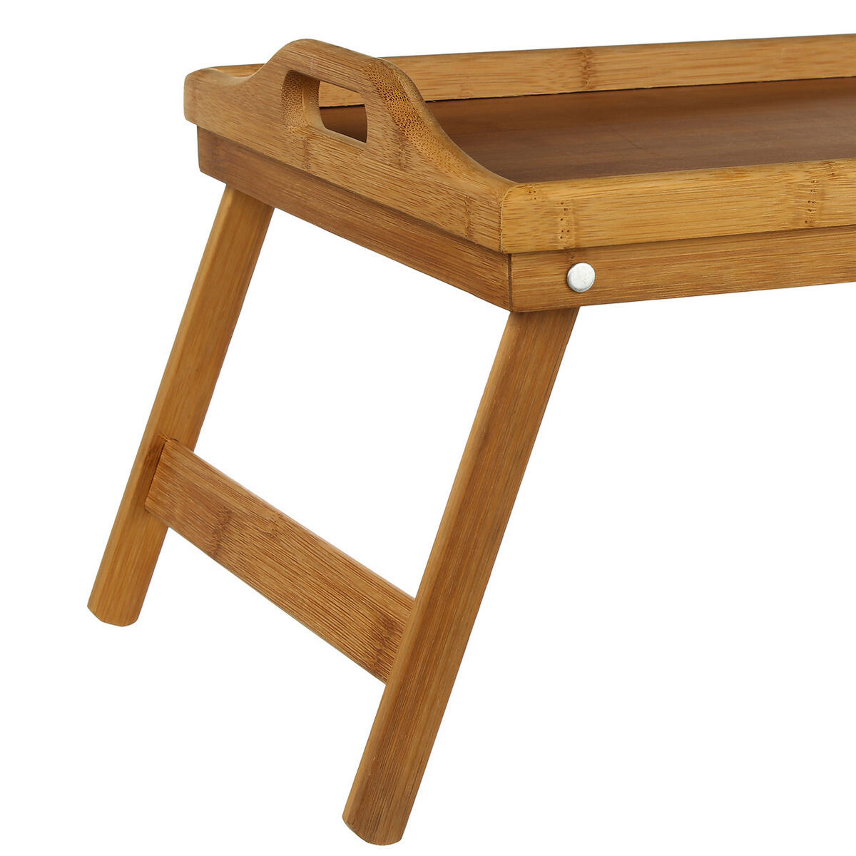 SERVIERTABLETT mit ausklappbaren Füßen, Bambus, 50 x 30 - Braun, Holz (30/6.5/50cm) - 5five Simply Smart