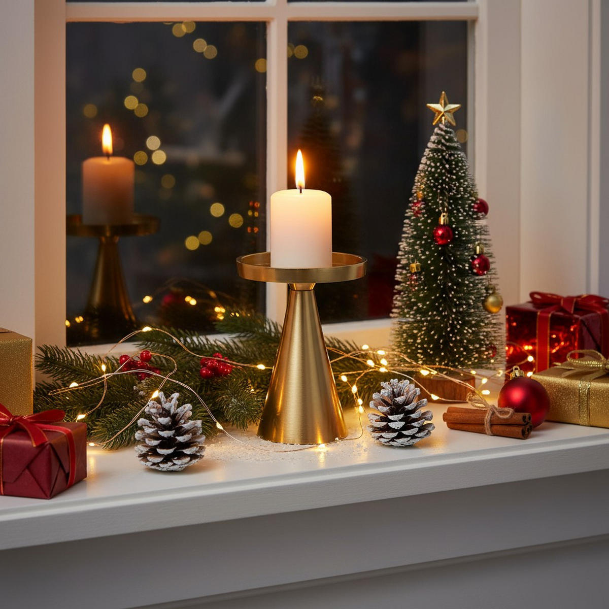 KERZENSTÄNDER Gold 13 cm - Goldfarben, Metall (10/13/10cm) - Home Styling Collection