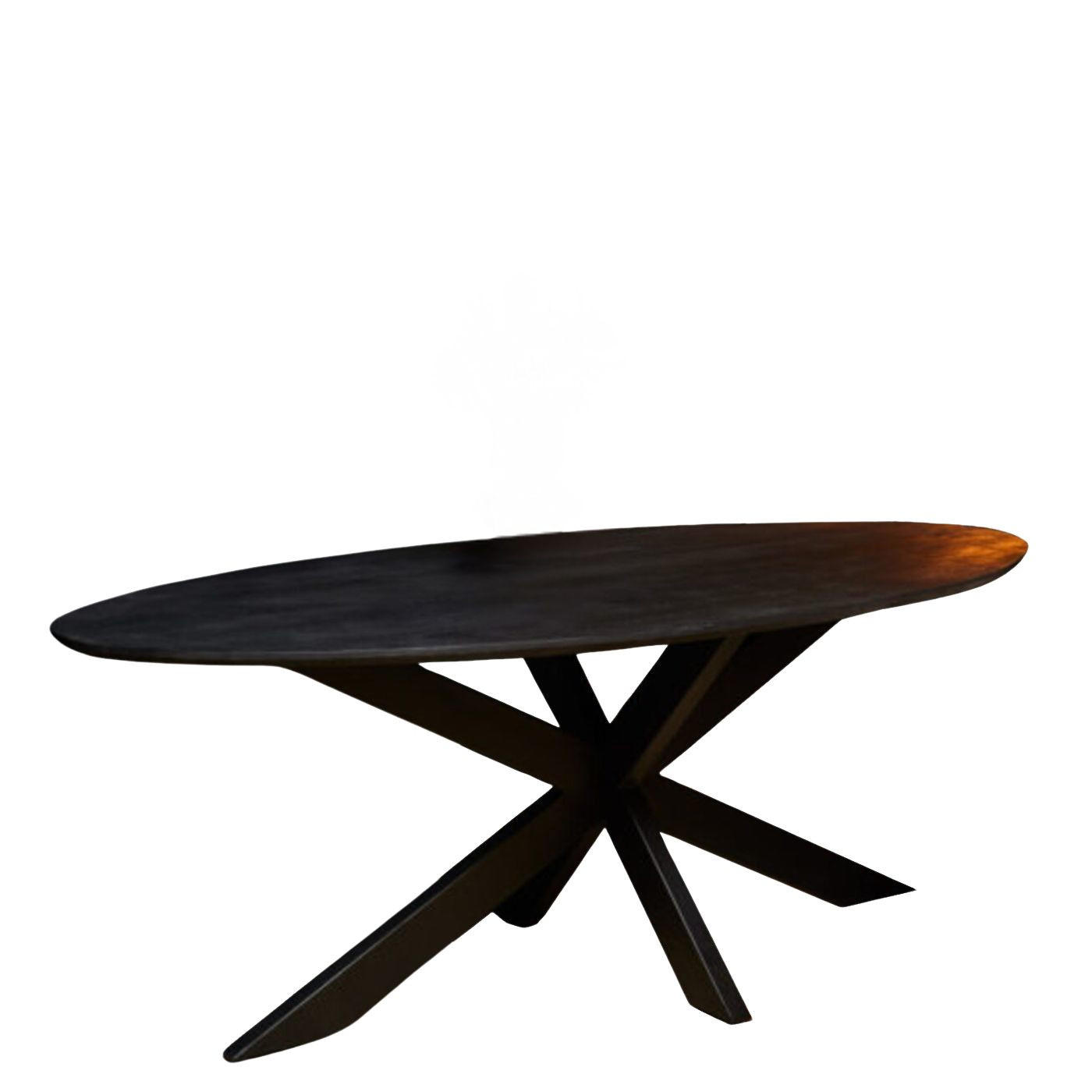 ESSTISCH Cosmopolitan | Oval 160 cm X 90 cm Natur - Schwarz, Holz (90/160/76cm) - Villa Möbel