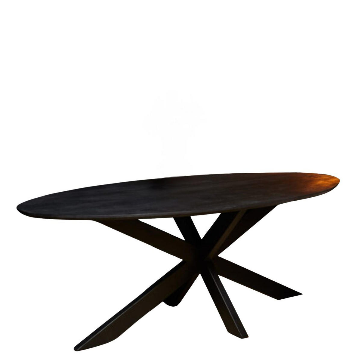 ESSTISCH Cosmopolitan | Oval 160 cm X 90 cm Natur - Schwarz, Holz (90/160/76cm) - Villa Möbel