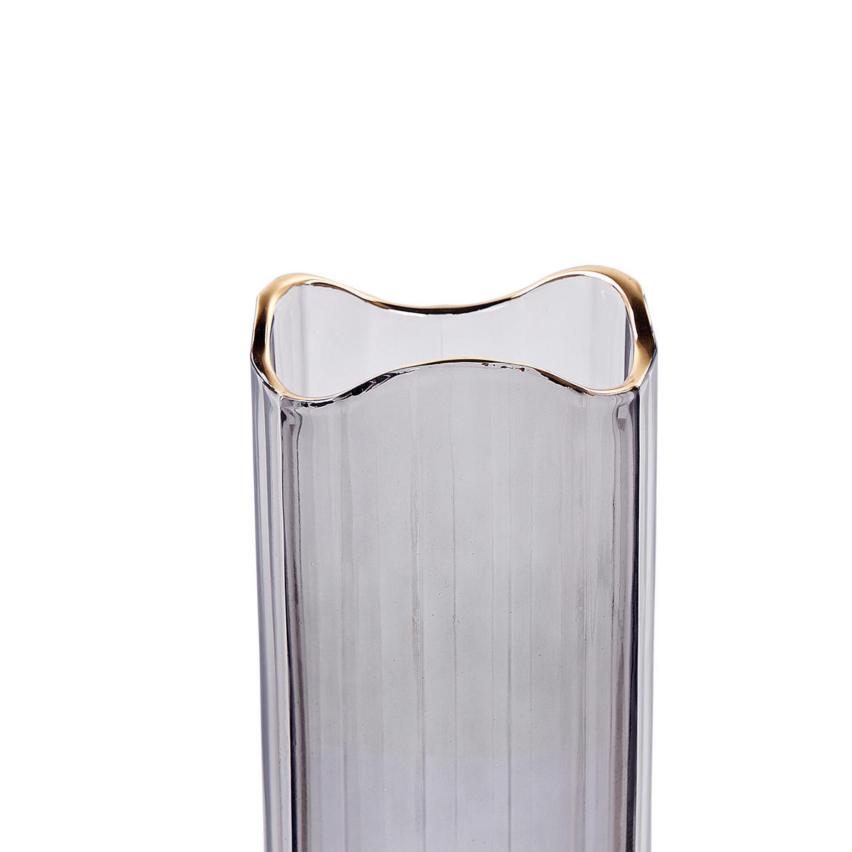 BLUMENVASE Glas grau Perdiki - Grau, Glas (30cm) - Beliani