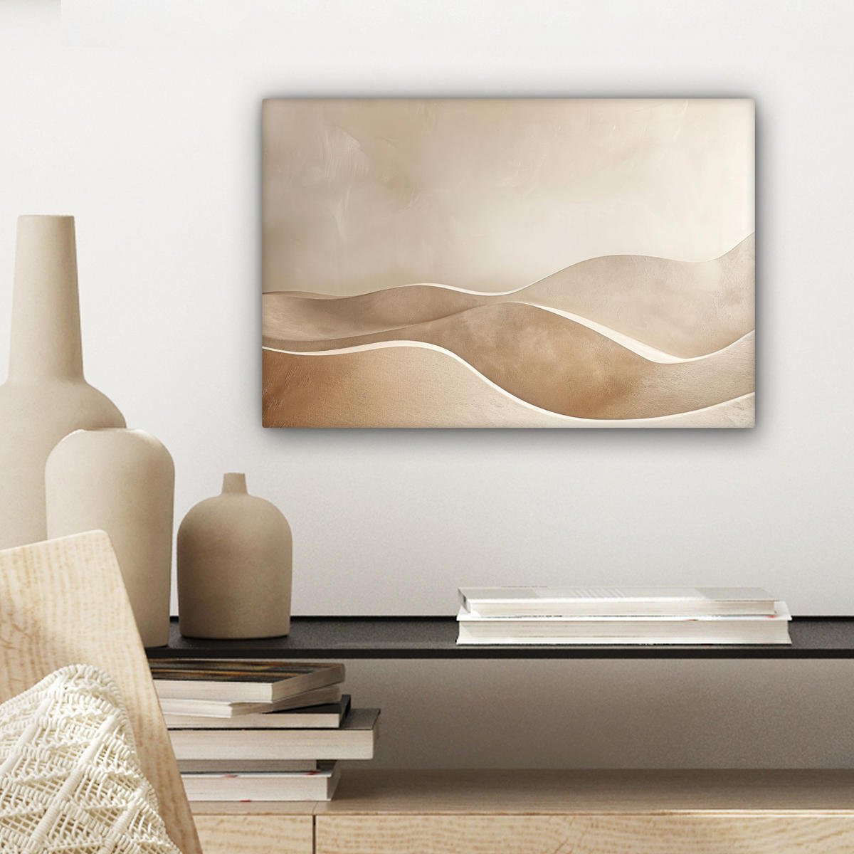 LEINWANDBILD Beige - Natur - Abstrakt - Modern 30x20 cm - Beige, Textil (30/20cm) - MuchoWow