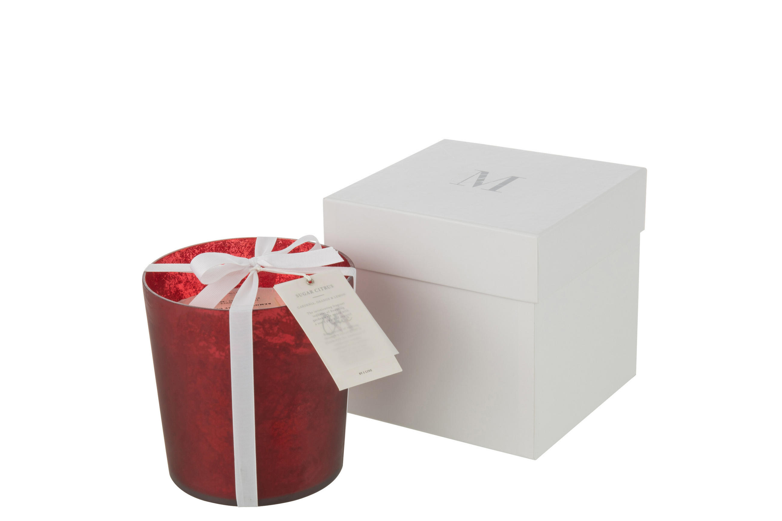 DUFTKERZE M-CHIC - Glas - Rot - M - 80 Std. - Rot, Glas (15.5/15.5cm) - J-Line