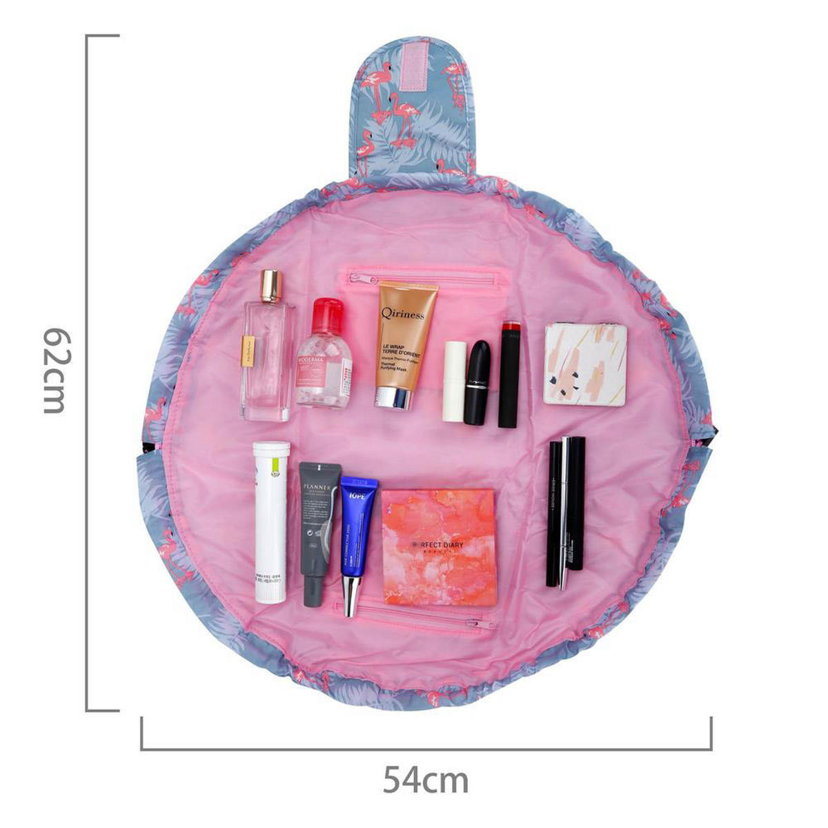 KOSMETIKTASCHE mit Reißverschlussfächern - Dunkelblau, Kunststoff (54/62cm) - Intirilife