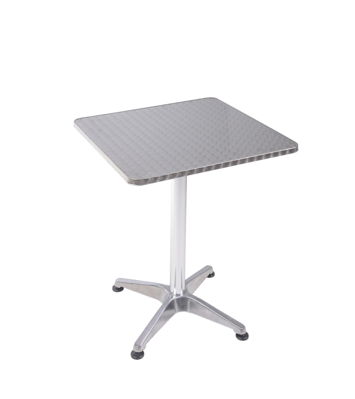 STEHTISCH Ivar Quadratisch Alu-Gestell Stahl Silberfarbig 110x60x60cm - Silberfarben, Metall (60/60/110cm) - DELUKE