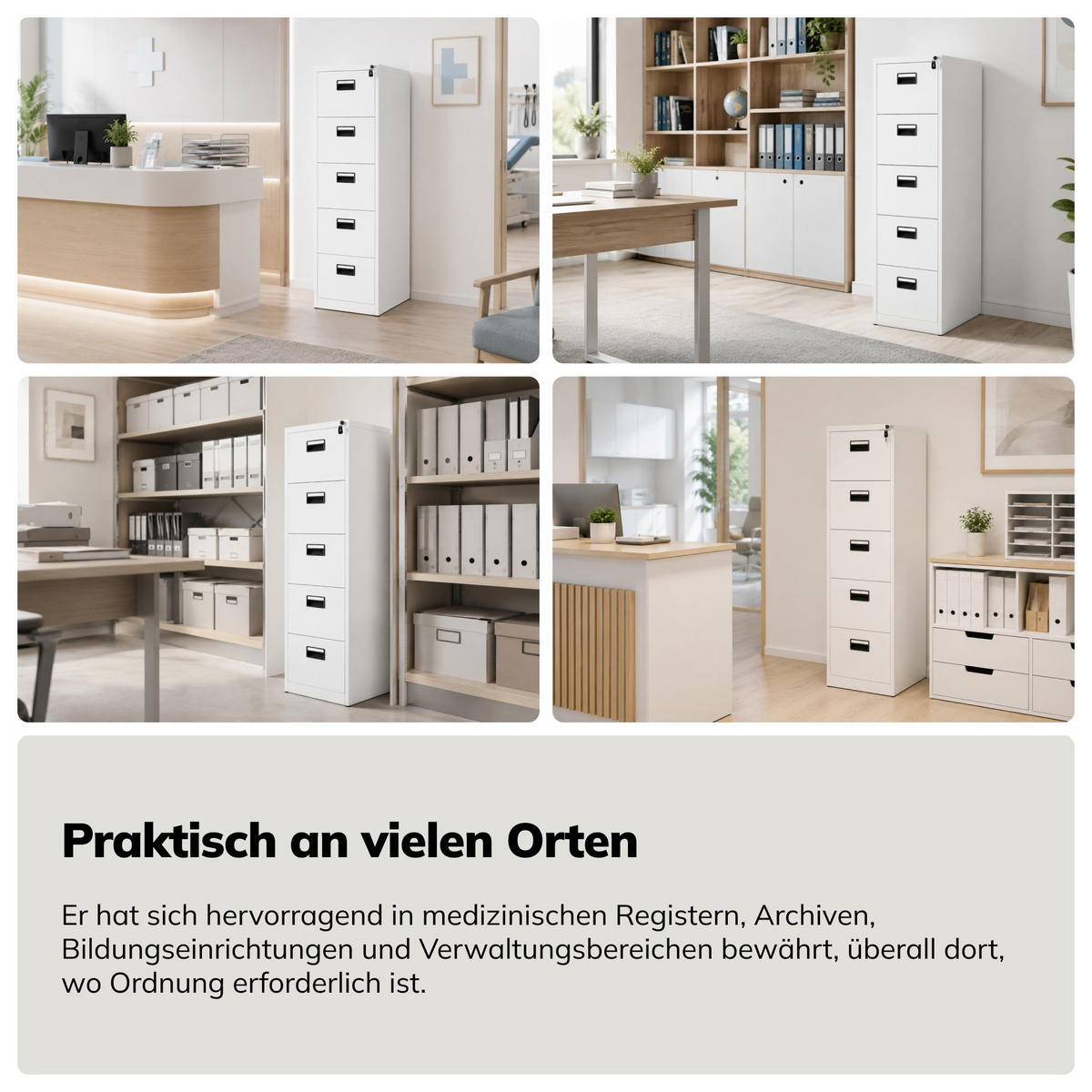 AKTENSCHRANK aus Metall SARA V5 460 x 1625,5 x 600 mm - Weiß, Metall (46/163/60cm) - Jan Nowak