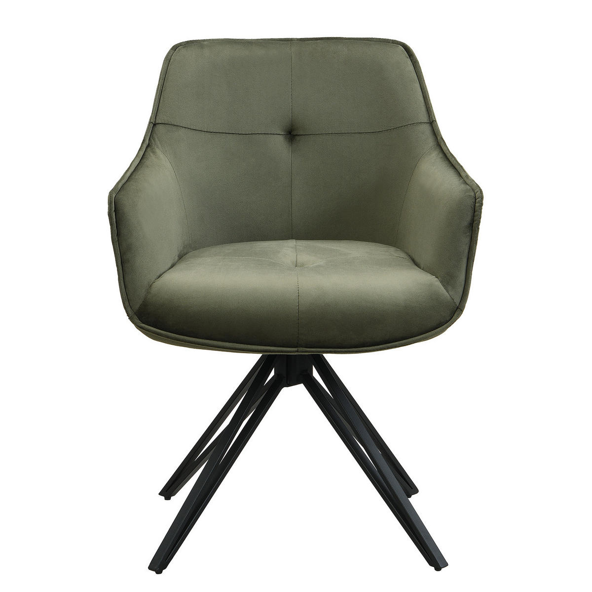 ARMLEHNENSTUHL - Grün, Textil/Metall (60/82/62cm) - home24