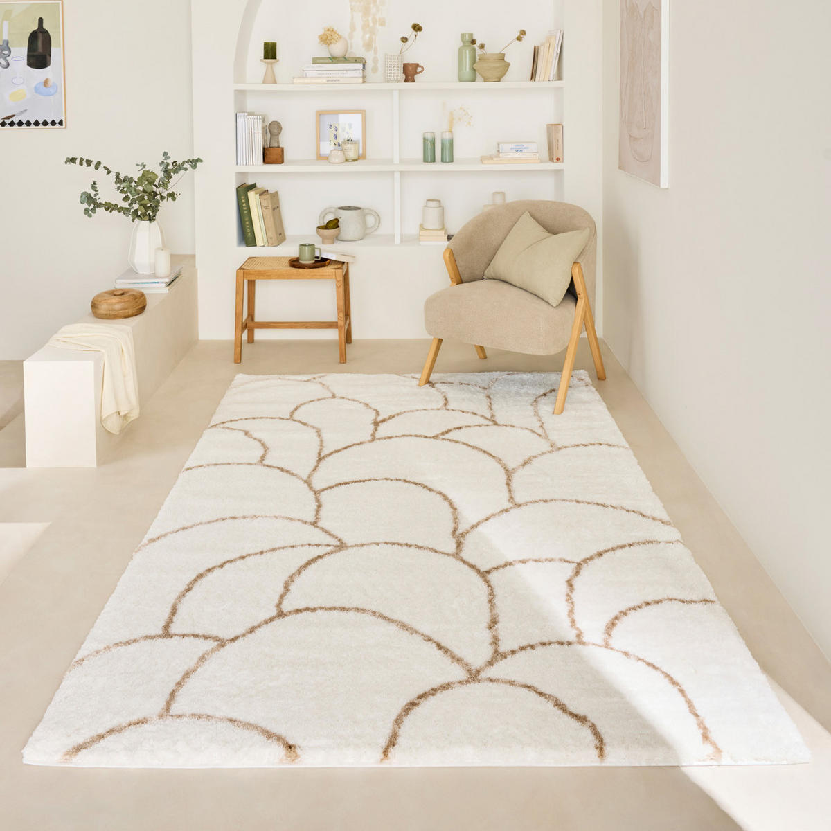 TEPPICH 160/230 cm Alena Creme - Creme, Textil (160/230cm) - Nazar Rugs