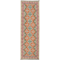 KELIM-LÄUFER handgewebt Gashgai Grün 195/62 cm Schurwolle - Grün, Textil (62/195cm) - Looma