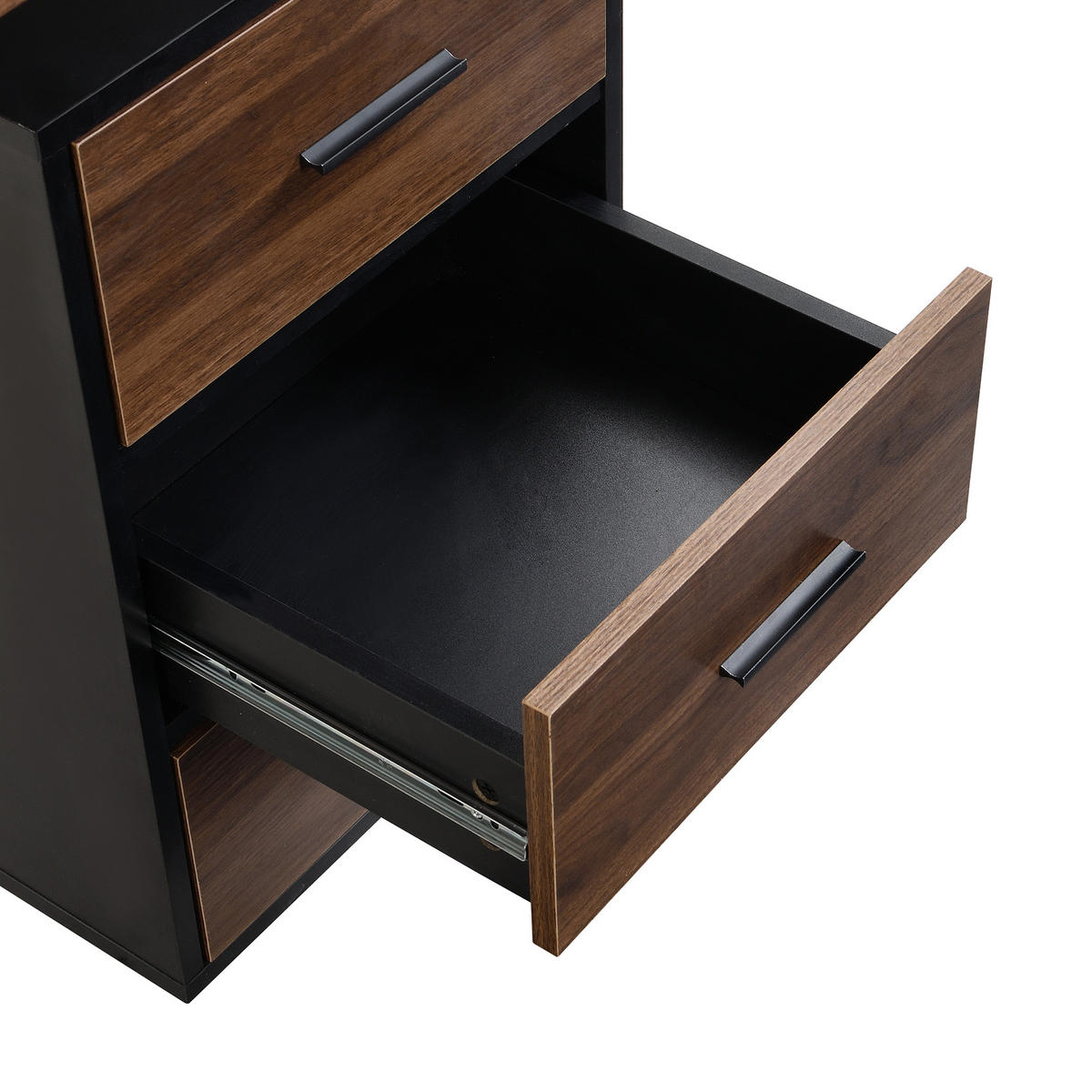 SCHREIBTISCH Dunkelbraun 135,5/58/75 cm mit 3 Schubladen und Metallrahmen - Dunkelbraun, Holzwerkstoff (58/135.5/75cm) - PANGIVO