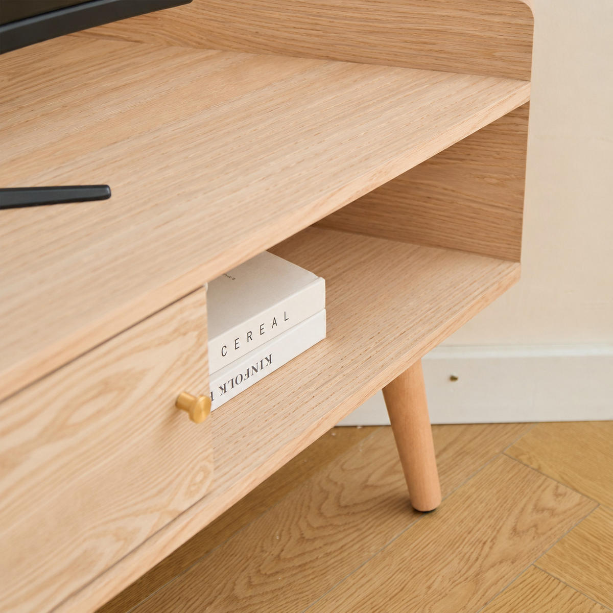 ECK-TV-SCHRANK Holz Braun 94 x 38 x 47 cm - Braun, Holz (94/47/38cm) - Nordlys