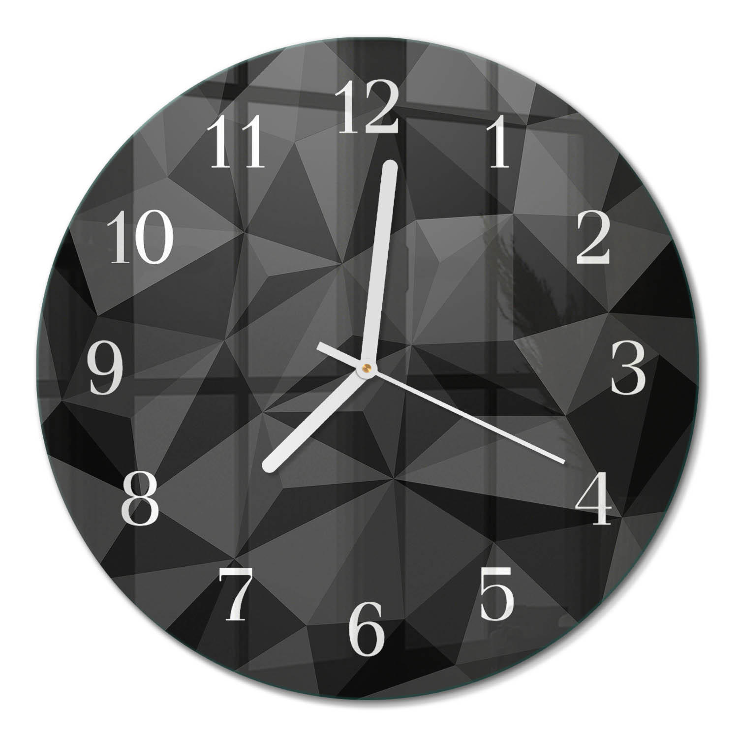 WANDUHR fi30 cm - 3D-Muster - Schwarz, Glas (30/30/0.4cm) - TULUP
