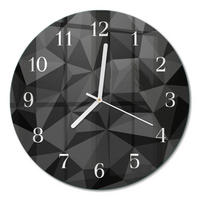 WANDUHR fi30 cm - 3D-Muster - Schwarz, Glas (30/30/0.4cm) - TULUP