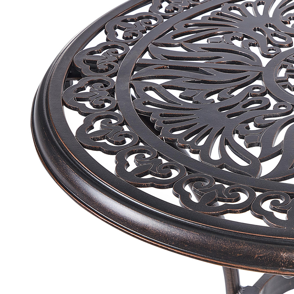 GARTENTISCH 2-Sitzer Braun Andalo - Braun, Metall (68/68/70cm) - Beliani