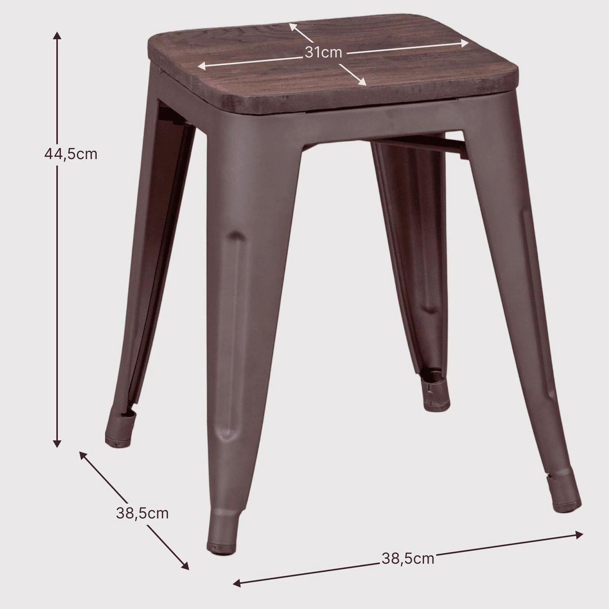 HOCKER Metall Alteiche - Alteiche, Metall (39/45/39cm) - Nest Dream