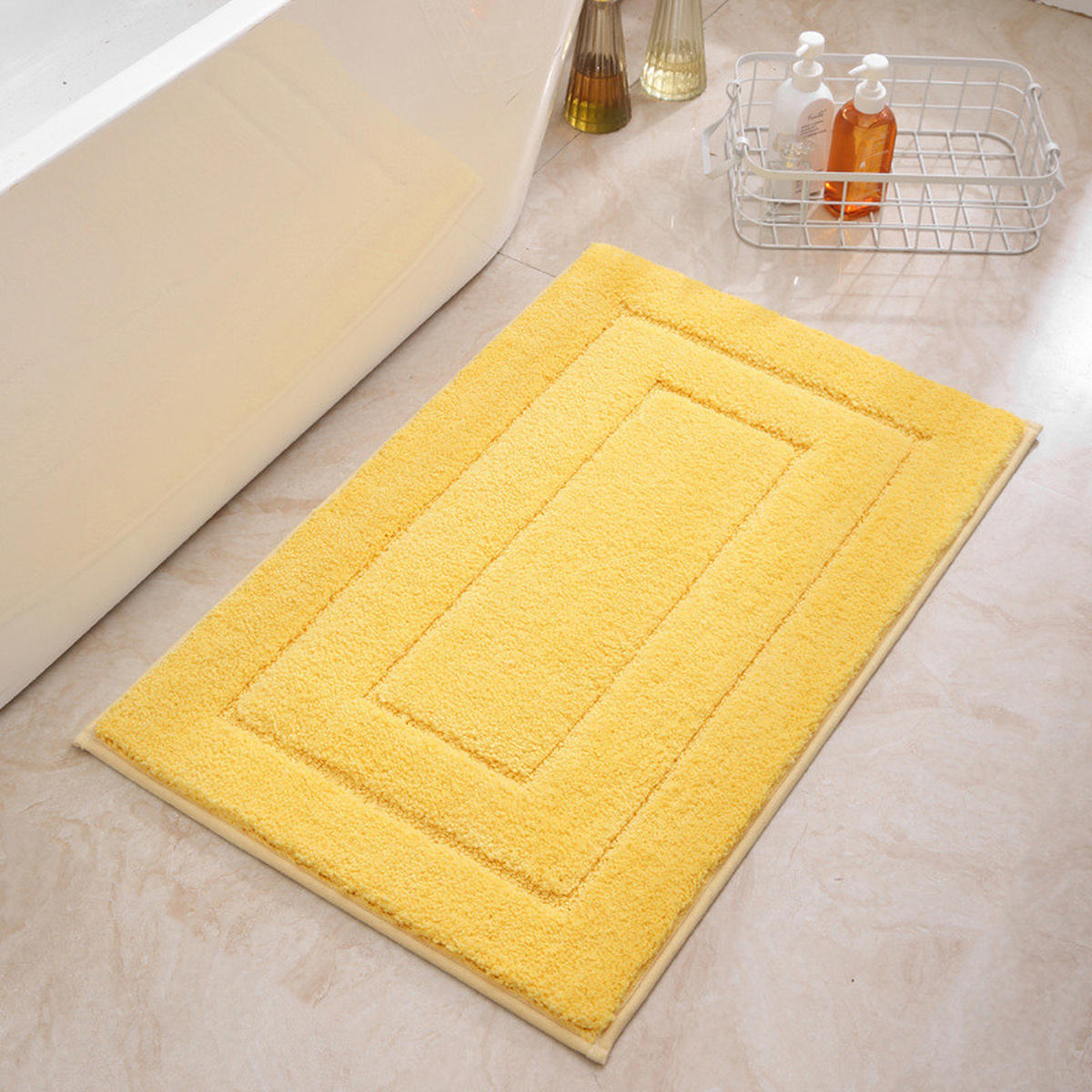BADEMATTE - 40*60cm - Gelb - Gelb, Textil (40/60cm)