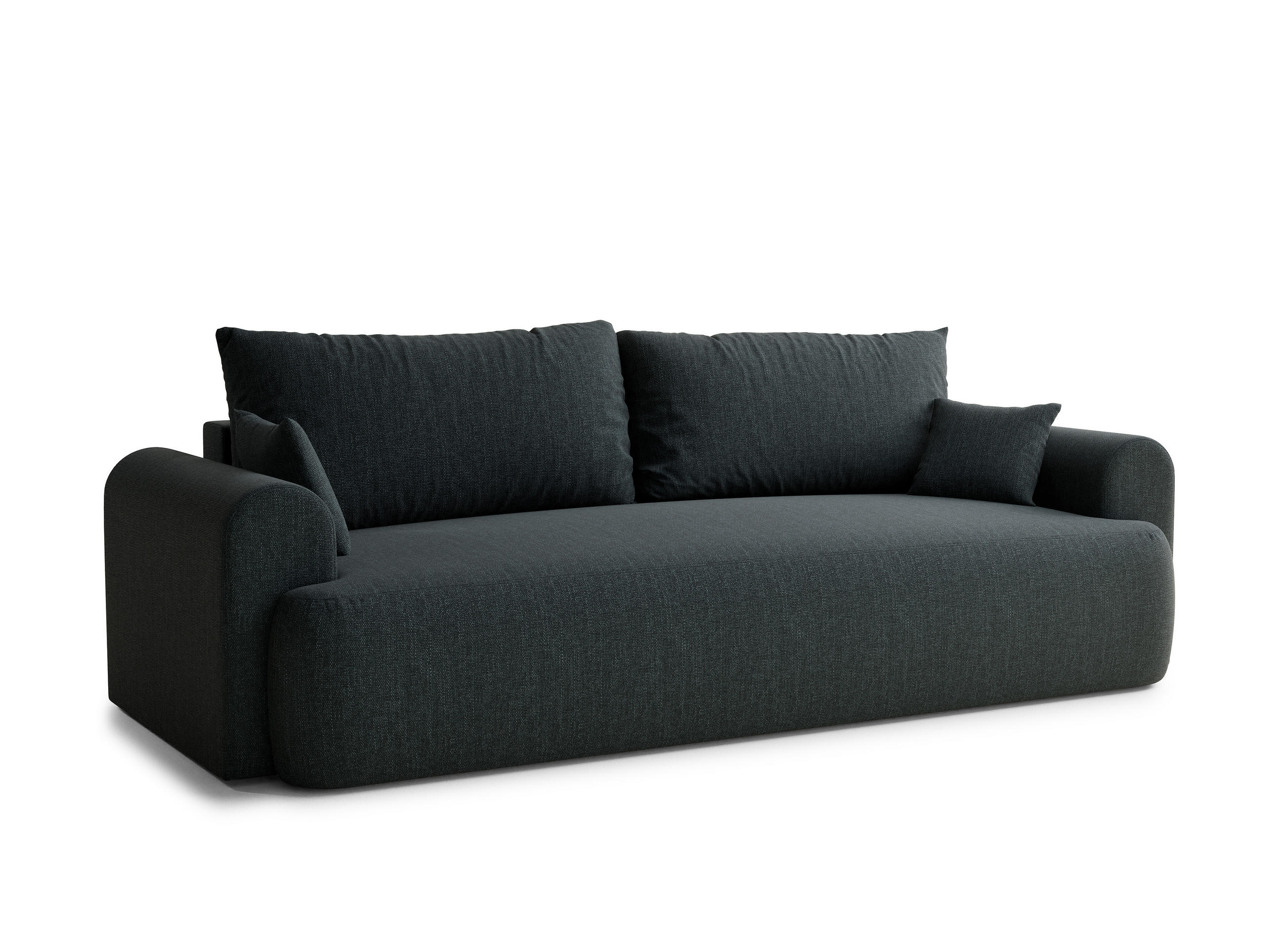 SOFA MIT SCHLAFFUNKTION Toluca Türkis Webstoff - Türkis/Schwarz, Holz/Holzwerkstoff (247/69/104cm) - Maison de Reve