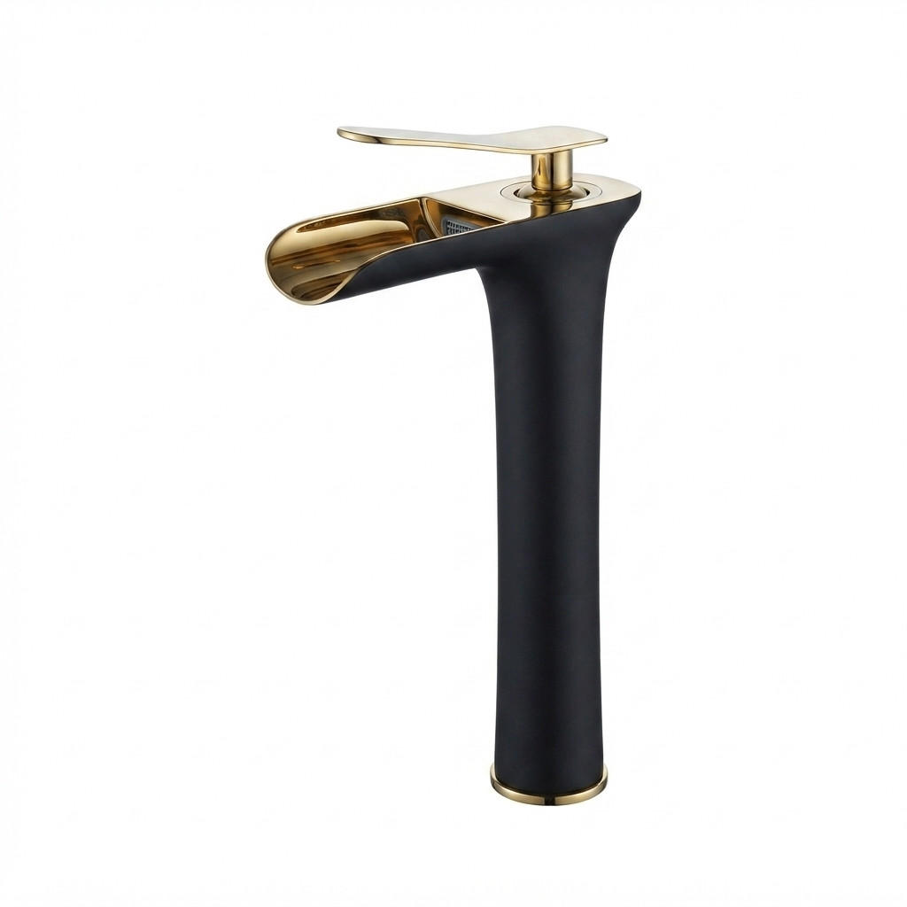 BADEZIMMERARMATUR, 280 x 150 cm, schwarz und gold - Schwarz, Metall (35/10/20cm) - Vallsero