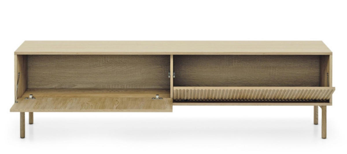 KOMMODE Weiß AVO Ryflowana RTV 2D 187 cm - Gelb, Holz (187.1/51.8/39.5cm) - Sepro Meble