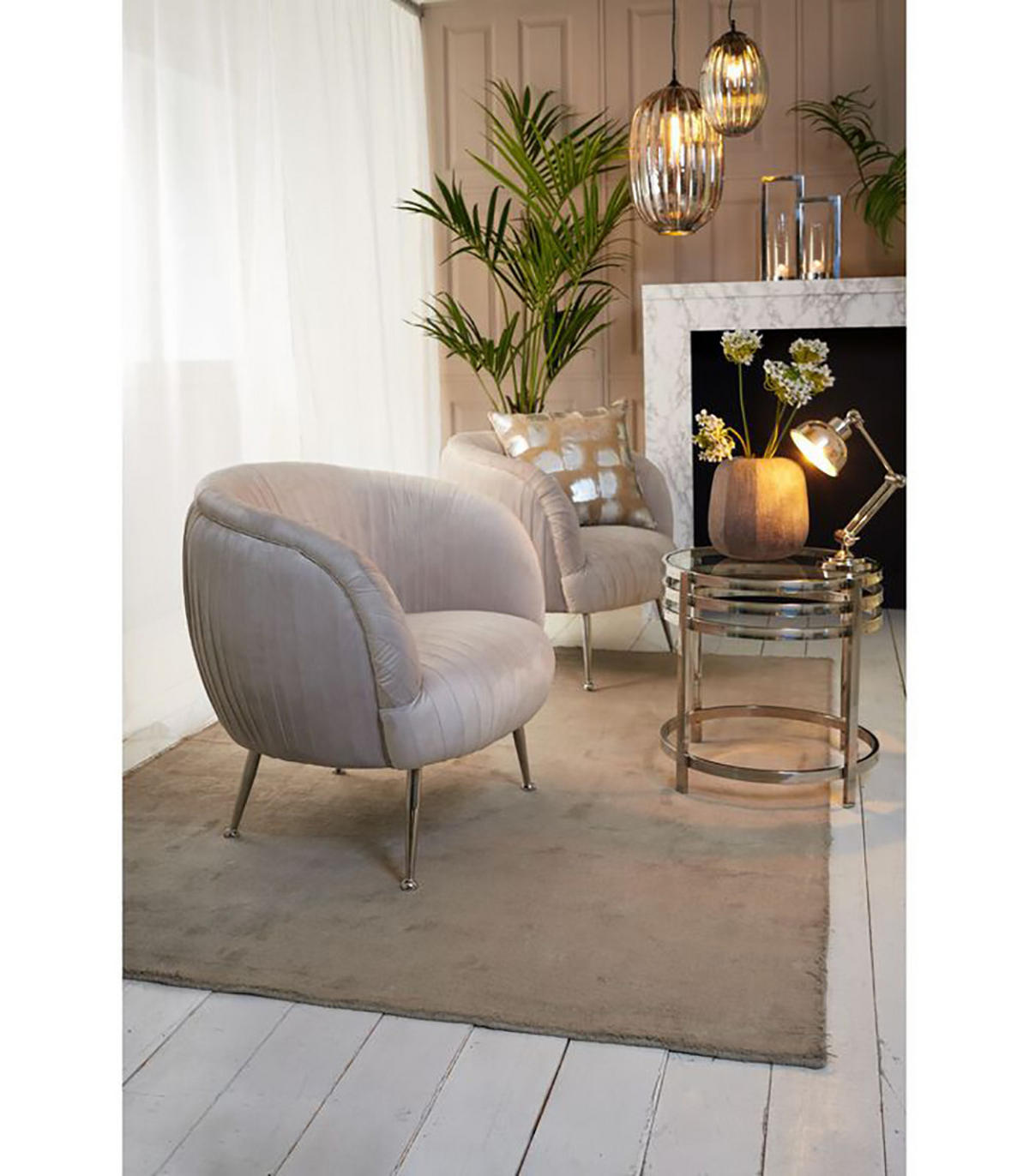 WINDLICHT JELCO 15x40 cm, Nickel/Glas, silber - Silberfarben, Glas (15/40/15cm) - Light & Living