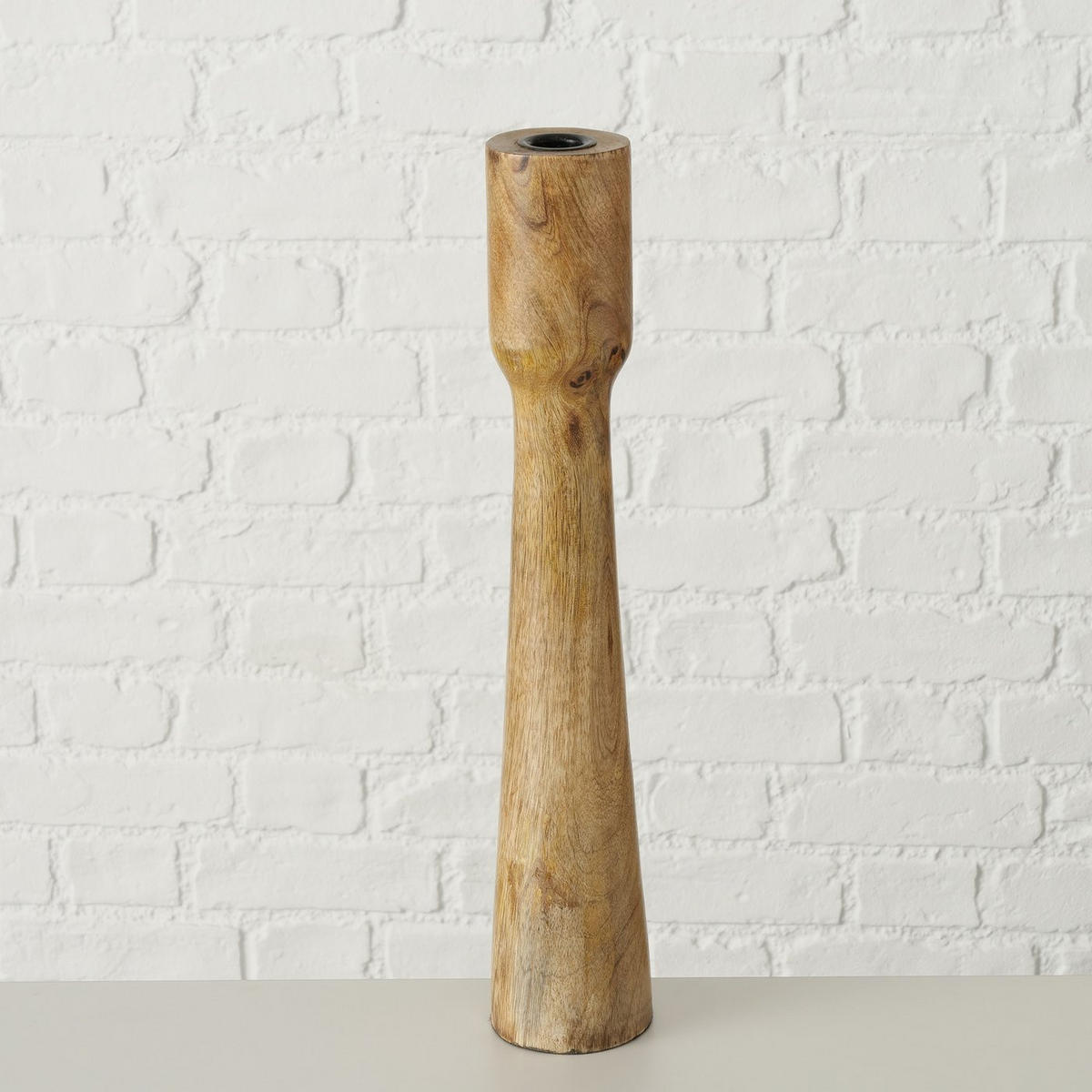 KERZENSTÄNDER Mangoholz Caldeas - Braun, Holz (8/40/8cm) - Boltze Home