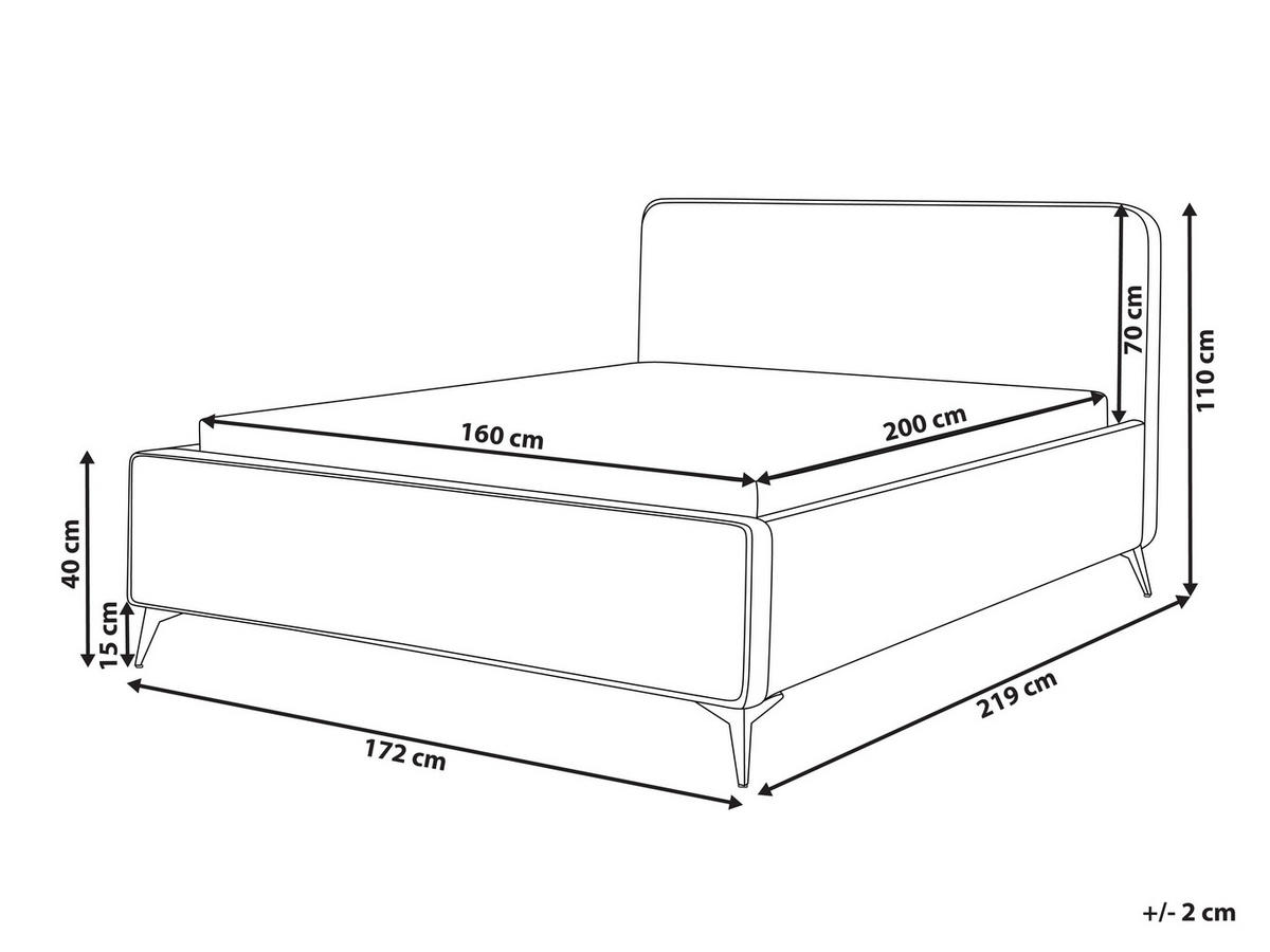 POLSTERBETT mit Lattenrost 160x200 cm Beige Valognes - Beige, Textil (160/200cm) - Beliani