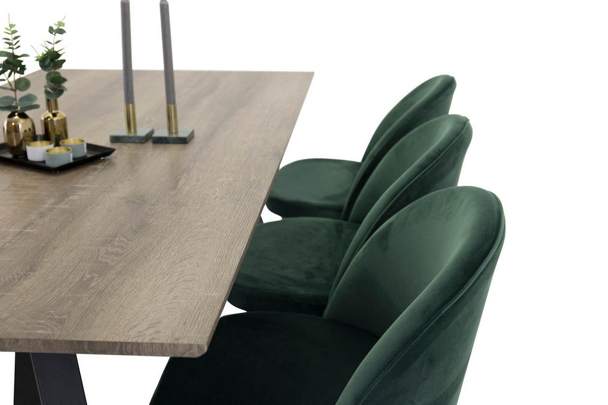TISCHGRUPPE Dunkelgrün - Dunkelgrau, Holzwerkstoff (90/75/180cm) - ebuy24
