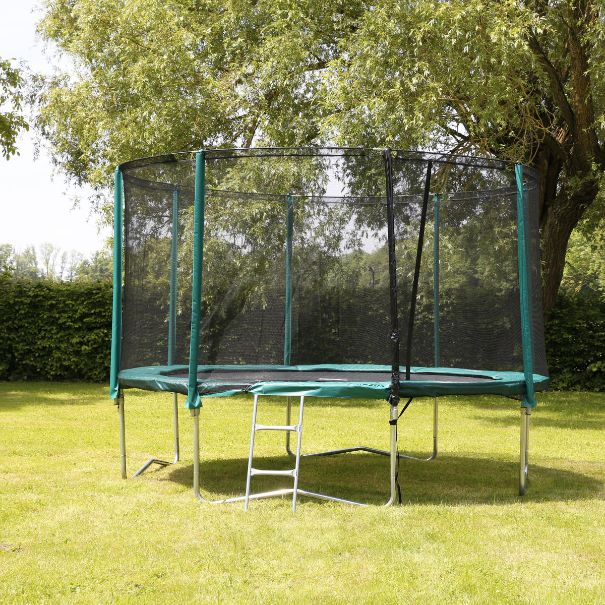 LEITER Trampolin - Silberfarben, Kunststoff/Metall (38/6cm) - Relaxdays