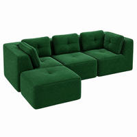 ECKSOFA modular Cord Grün 3-tlg. - Grün, Kunststoff (177/297cm) - Meubliv