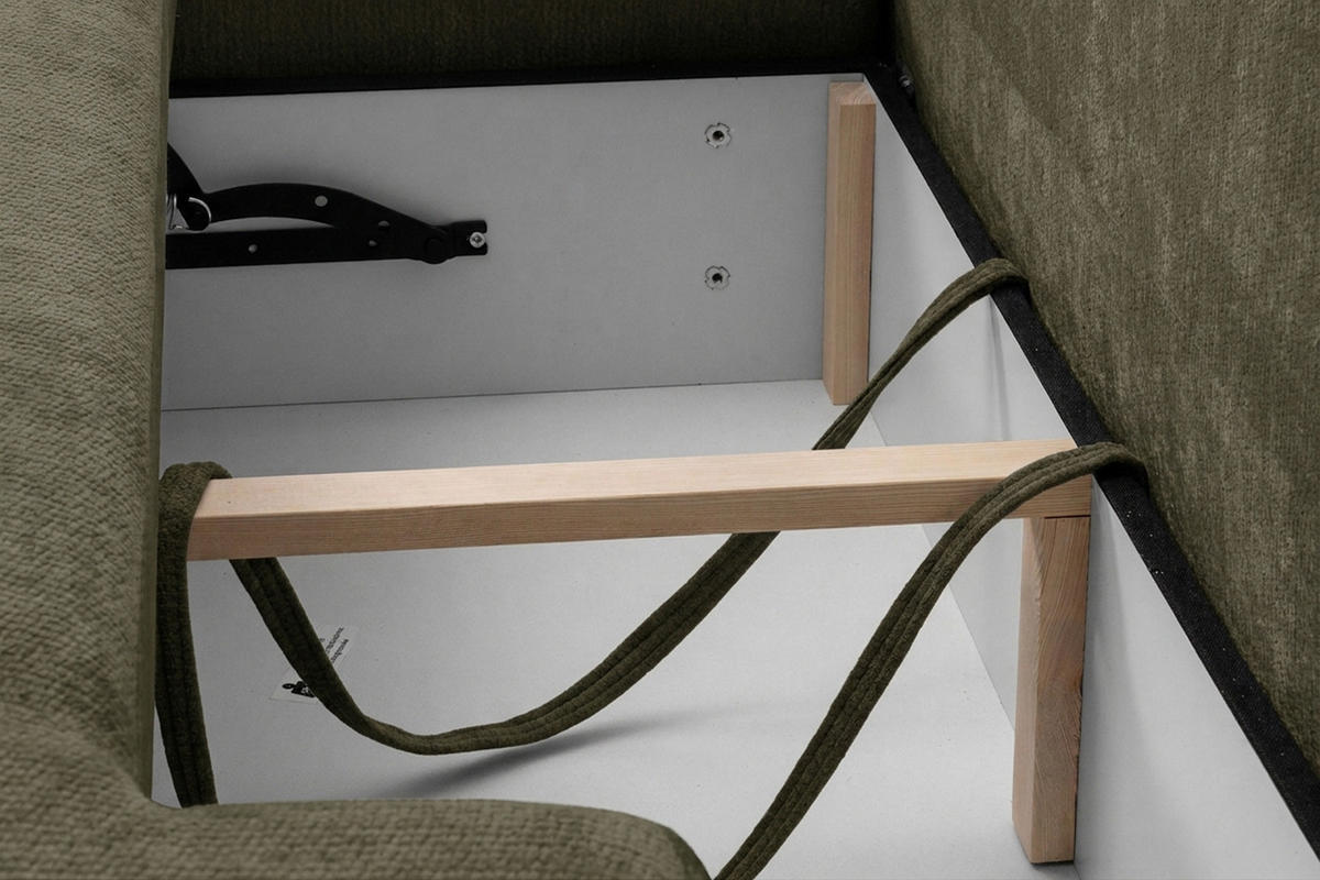 ECKSOFA Mit Schlaffunktion Und Bettkasten, Velvet-Stoff Vena, Olive, Links, HELA I - Olivgrün, Holz (302/184cm) - Kaiser Möbel