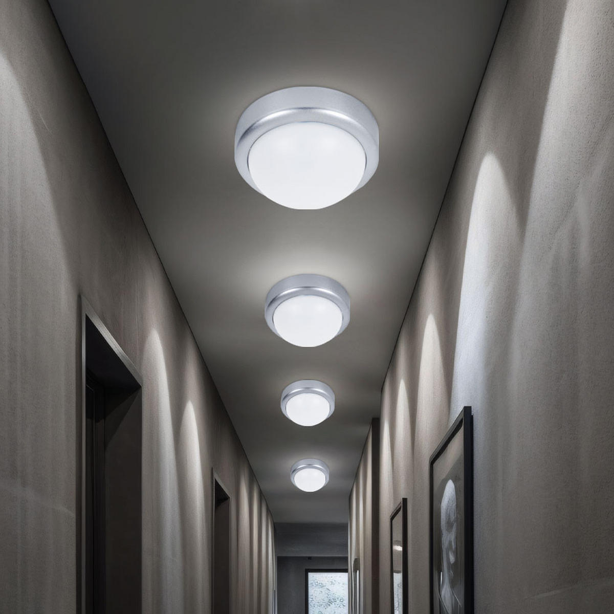 LED DECKENLEUCHTE COLETTE Weiß Silber - Weiß, Metall (12/12/6cm) - Globo Lighting