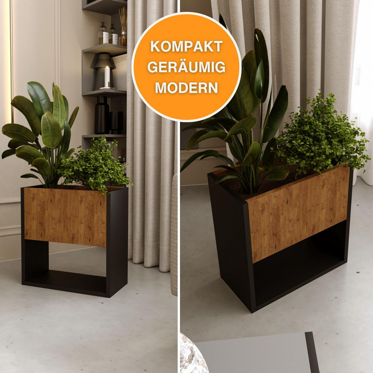 BLUMENKASTEN Nussbaumfarben 45/44/22,6cm - Nussbaumfarben, Holzwerkstoff (44/45/22.6cm) - CraftPAK