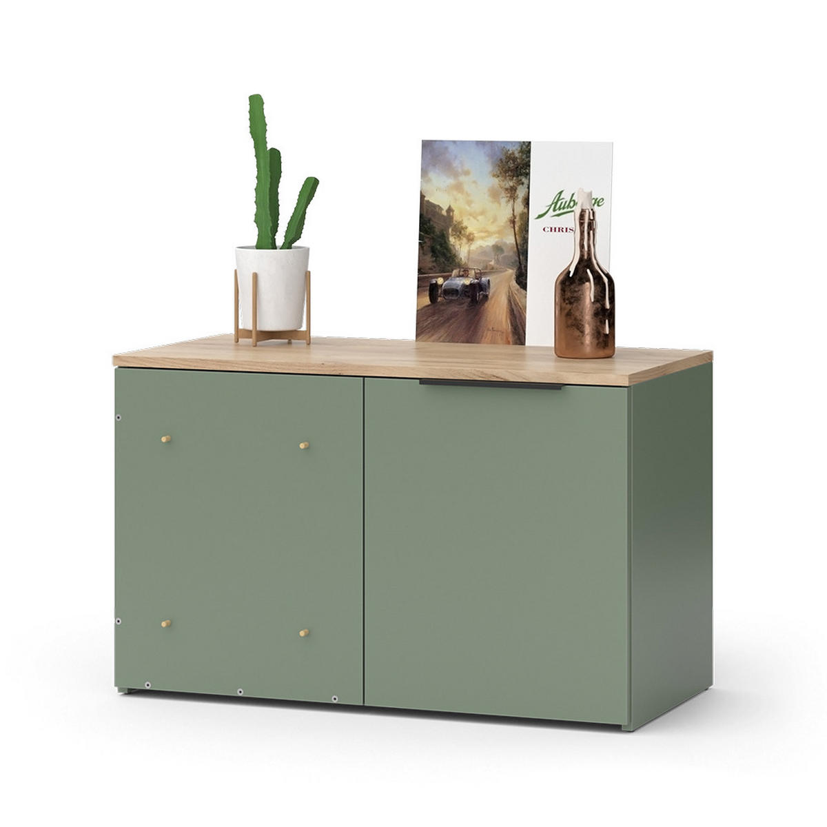 Grün/Sonoma Eiche, Holzwerkstoff (80/50/40cm) - Vicco