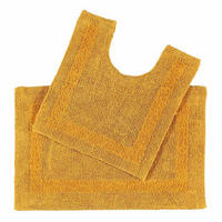 BADGARNITUR 2-teilig, Badematte & WC-Vorleger, wendbar - Gelb, Textil (50/80cm) - Homescapes