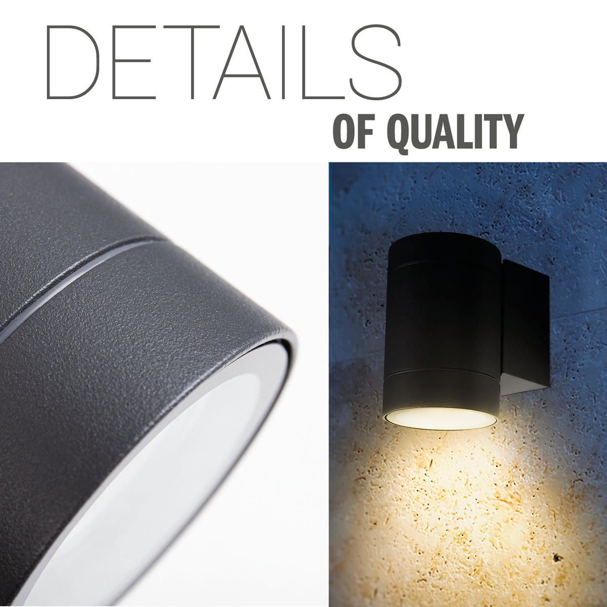 AUSSENLEUCHTE Lusiwa - Anthrazit, Metall (9.6/9.6/6.5cm) - Paco Home