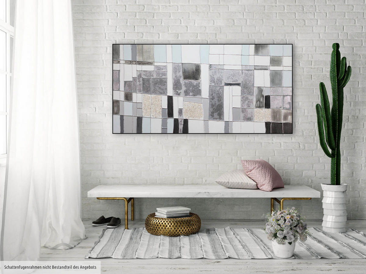 ACRYLBILD HANDGEMALT 140/70 cm - Grau, Holz/Textil (2.2/70cm) - KUNSTLOFT