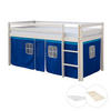 HOCHBETT blau 90/200 cm mit Lattenrost + Matratze - Blau/Weiß, Holz - Homestyle4u